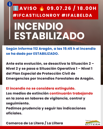 Imagen Nota web | Actualización sobre el incendio #IFCastillonroy #IFAlbelda...