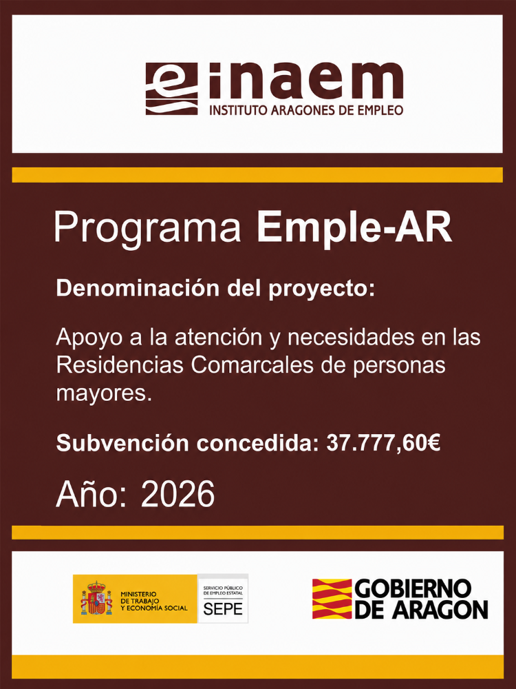 Imagen EMPLE-AR 26 – Apoyo a la atención a usuarios y familiares en las residencias comarcales
