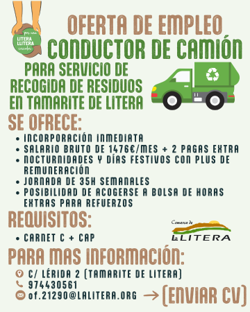 Imagen OFERTA DE EMPLEO CONDUCTOR RSU